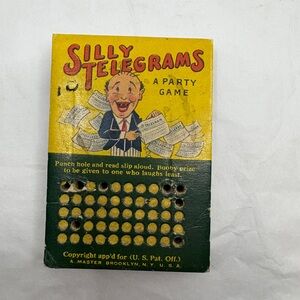 Rare Vintage Silly Telegrams Punch Hole Joke Party Game A Master Brooklyn NY Toy